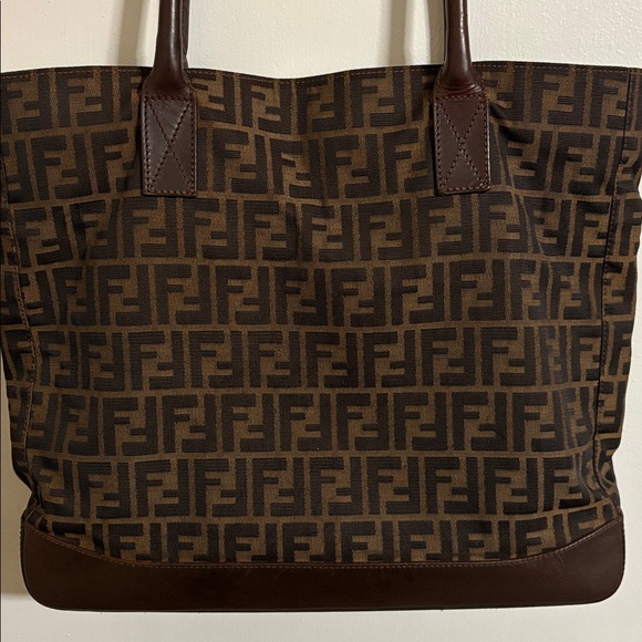 Fendi vintage Brown FF Logo large Tote - Picture 2 of 7